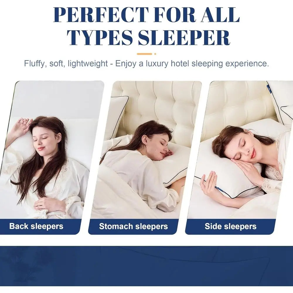 King Size Pillow Set - 2 Pack Feather Down Blend